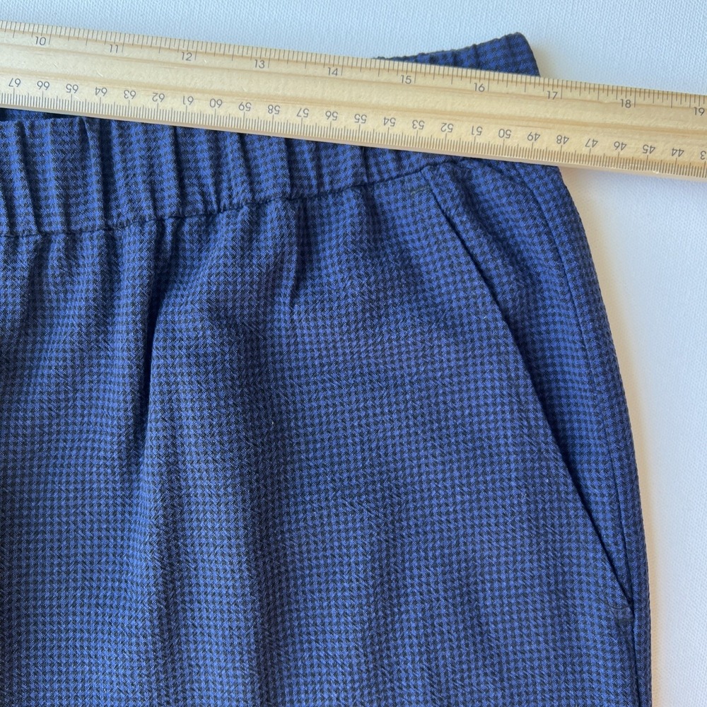 Eileen Fisher Set Womens M/L Mandarin Collar Wide Leg Culottes Pants Blue Black - Picture 11 of 15